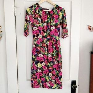 Boden Floral Sheath Dress Size 8